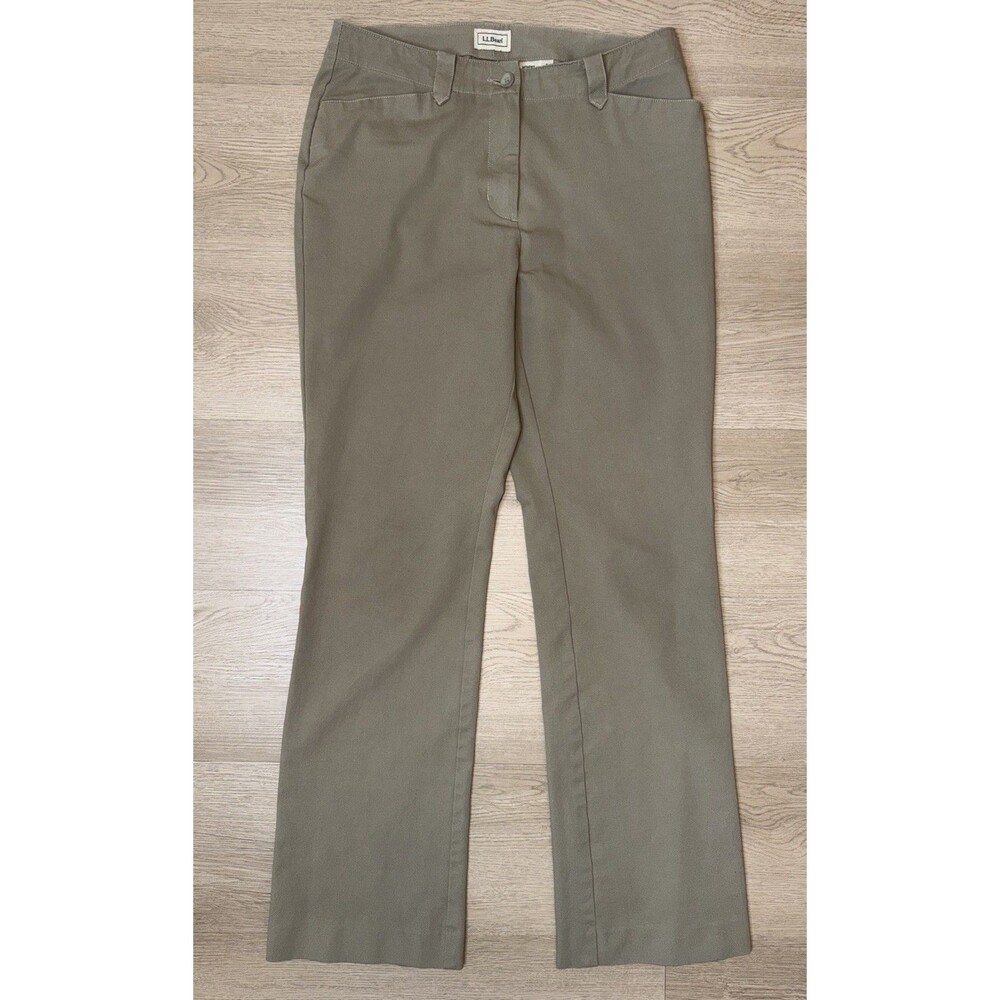 Vintage L.L. Bean Womens Size 6 Reg Khaki Chino Pants Stretch Bootcut Macau Y2K